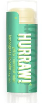 Hurraw! Coconut, Mint, Lemongrass (Pitta) Lip Balm: Organic, Certified Vegan, Cruelty and Gluten Free. Non-GMO, 100% Natural Ingredients. Bee, Shea, Soy and Palm Free. Made in USA