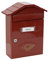 ARREGUI Villa E5002 Briefkasten aus Verzinktem Stahl, Größe M (DIN A4 Post), Wandbriefkasten für den Außenbereich, Postkasten für Draußen mit Namensschild, Einwurfklappe und Schutzdach, dunkelrot