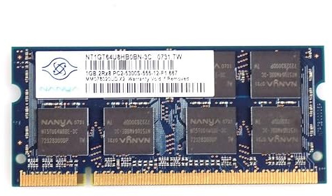 1GB HP 414046-001 NT1GT64U8HB0BN-3C DDR2-667Mhz PC2-5300S SO-Dimm CL5 1.8V RAM