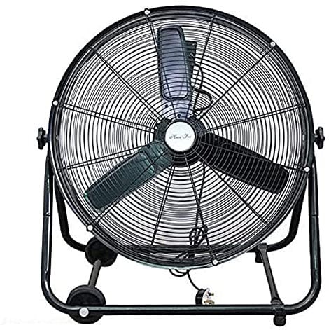 PowerStar 60CM-24 Industrial Drum Fan Commercial High Velocity Barrel Fan Black Powder Coated with 3 speed setting Regulator/ 220-240 volts