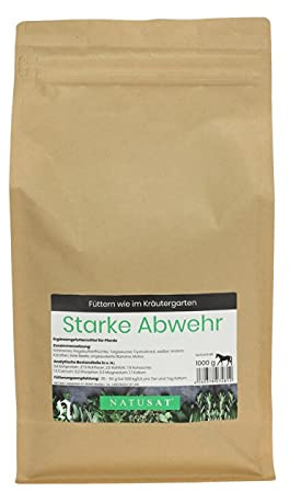 Natusat Kräutermischung Starke Abwehr 1000 g, mit wertvollen schonend getrockneten Kräutern für Pferde, von THP empfohlen