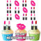AK Giftshop PRE-CUT Make Up Lipstick - Edible Cupcake Toppers/Cake Decorations (Pack of 12)