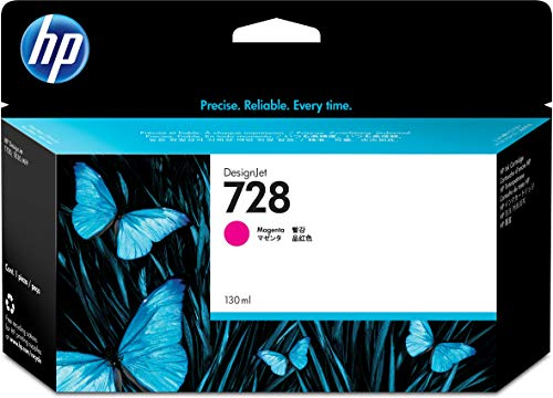 HP 728 Magenta 130 ml Original Druckerpatrone (F9J66A) mit originaler HP Tinte, für DesignJet T730 und T830 Großformatdrucker sowie den HP 729 DesignJet Druckkopf