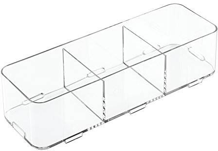 iDesign 41710EU Clarity Ineinandergreifender Schubladen-Organizer, zum Aufbewahren von Seife, Kosmetika, Pflegeprodukten - Extragroß Unterteilt, durchsichtig