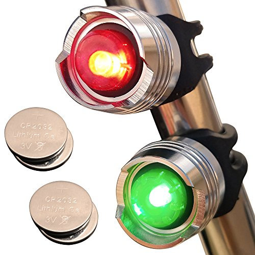 Bright Eyes Portable Marine LED Bow Safety Lights for Kayak Canoe or Larger Boat | Red and Green | Aluminum Battery Powered and Water-Resistant