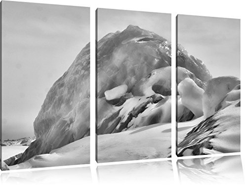 Pixxprint gewaltiger Eisblock, Leinwandbild 3 Teilig, Gesamtmaß: 120x80cm, Wandbild, Dekoration, fertig gespannt, Kein Poster