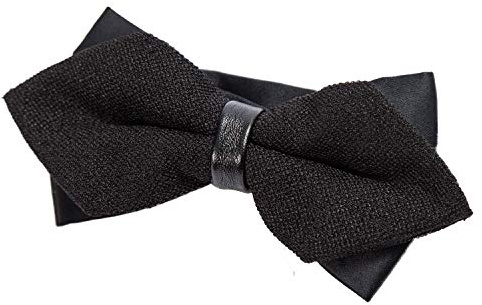 DonDon Nœud papillon homme pointu au look rétro avec pré-liaison par crochet et longueur ajustable noir