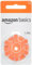 Amazon Basics Confezione da 60 batterie Zinco aria per apparecchi acustici, misura 13, 1,45 Volt, linguetta arancione, durata 4 anni, Confezione Sicura per Bambini (Usare le Forbici per Aprire)