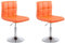 CLP 2er Set Lounger Palma V2 Mit Kunstlederbezug I 2 x Höhenverstellbarer Polsterstuhl Mit Rückenlehne, Farbe:orange