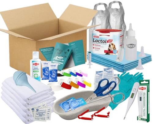 ALPHA DOG FULL Whelping Kit Lactol Milk Feeding Bottle pet dog birthing supplies, (3225)