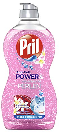 PRIL Kraft Gel Power & Perlen (10x 450 ml), Handgeschirrspülmittel mit hoher Fettlösekraft, für sauberes Geschirr mit brillantem Glanz und Frische-Boost