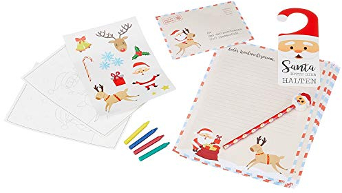 9-TLG. Briefset Weihnachten - Lieber Weihnachtsmann - Post Weihnachten - Kinderpost für Nikolaus - Weihnachtsmannpost - Post ans Christkind - Briefe Basteln und Malen