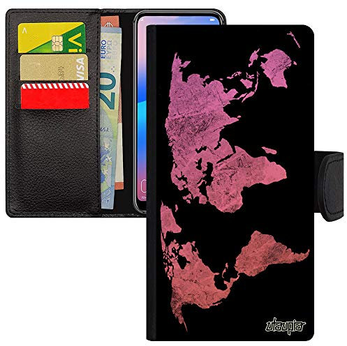 utaupia Coque Carte Monde pour Honor 10 à Rabat Portefeuille Effet Pas Cher Jolie Smartphone Globe COL-L29 aimantée planete Pays Motif Noir Terre