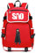 WANHONGYUE Sword Art Online SAO Anime Cosplay Schoolbag Rucksack 15.6 Laptop Backpack with USB Charging Port Red / 5