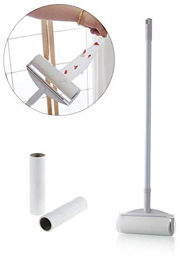 Rodillo Para Pelusas, Limpiador De Pisos Retráctil, Rodillo De Papel Adhesivo De 120 Hojas, Para Eliminar El Polvo Y Cabello Para Ropa, Alfombras Y Muebles, Con Mango Extensible De 68-120 Cm