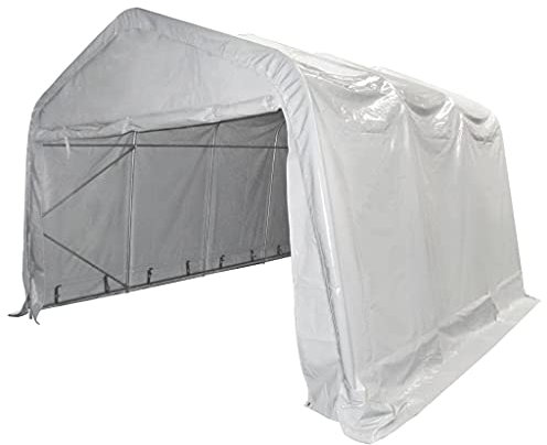 vidaXL Lagerzelt Zelthalle Weidezelt Industriezelt Zelt Lagerhalle Garagenzelt Pavillon Lagerhütte Unterstand PVC 550g/m² 4x6m Weiß
