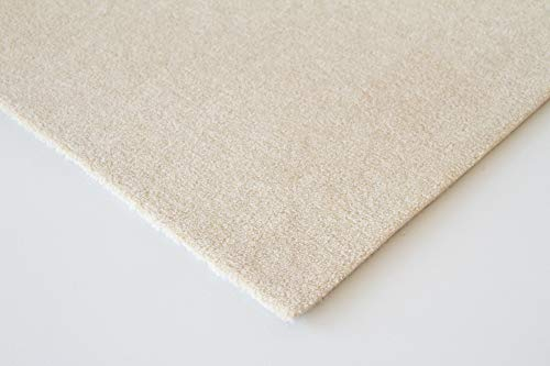 Steffensmeier Velours Teppichboden Venezia Meterware | Auslegware für Kinderzimmer Wohnzimmer Schlafzimmer | Sand, Größe: 500x1000 cm
