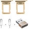 XBC 2Pcs for iPhone 12 Pro Dual SIM Card Tray Replacement for iPhone12 Pro Nano Dual SIM Card Tray Slot Holder Adapter +USB-C Female to USB-A Male Adapter + 2Pcs Eject Pin… (Gold)