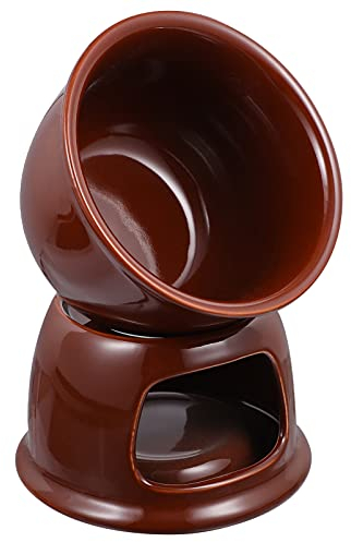 Cabilock 1 Jeu Poêle En Céramique Chauffe-beurre Ramequin Fondoir à Beurre Creuset Fonte De La Céramique Fondant Au Chocolat Fondoir De Raclette Fondue Ensemble De Marmites Chaudes