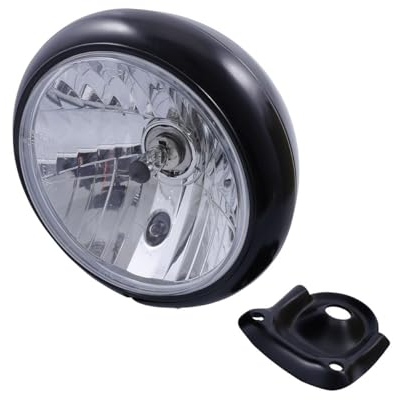 Scheinwerfer Motorrad 7 Zoll HD-STYLE, klares Glas, matt schwarz, rund