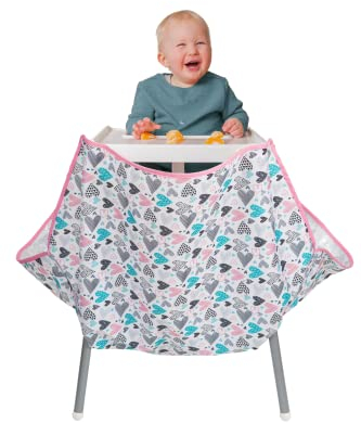 High Chair Food & Mess Catcher for Babies & Toddlers, Wipeable & Washable (Heart)