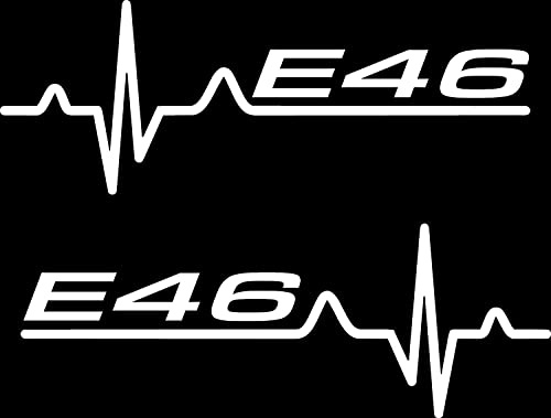E46 Herzschlag Aufkleber EKG Tuning Sticker Auto Aufkleber Seitenscheibe (Weiß)