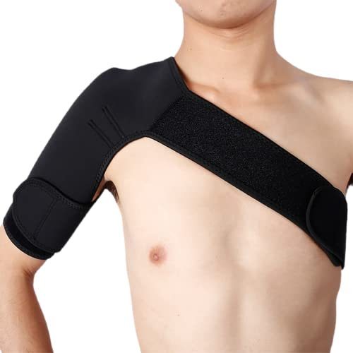 Schulterbandage, Schulterstütze für gerissene Rotatorenmanschette, Kompressionsmanschette zur Schmerzlinderung, Stabilitätsbandage und Schulter-Wegfahrsperre ,verstellbare rechte Schulter Schwarz