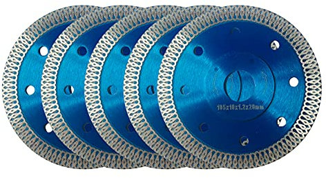 Diamond Saw Blade, 5Pack Super Thin Diamond Blade for Porcelain Ceramic Tile Granite Marble Dia 105MM / 4 Inch Turbo Cutting Disc (4)
