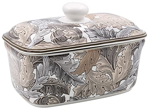 lesser and pavey LP94982 Ceramic Butter Dish | Acanthus design | 1 Pc, Multicolor