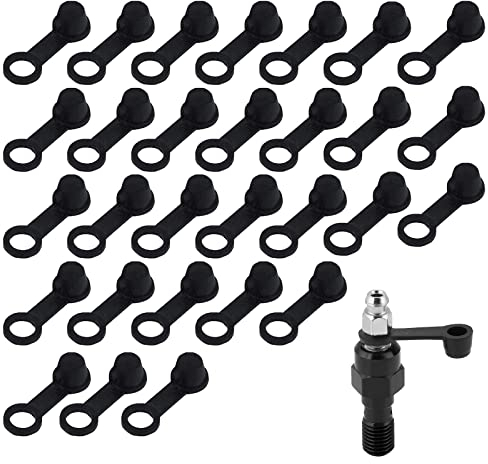 Tokaneit Gummistaubschutz,Bremse Schraubenkappen,Staubkappen,Motorradfitting Kappe,Entlüftungsschraube Staubkappe,Gummi-Bremsenentlüfter,30 Stück, für 8mm Motorrad Entlüftungsschraube
