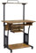 Abician Petit Bureau Informatique à roulettes à 3 Niveaux, Table d'ordinateur Vintage en Bois, Bureau avec Rangement pour Maison, Bureau, École, Chambre Brun Rustique
