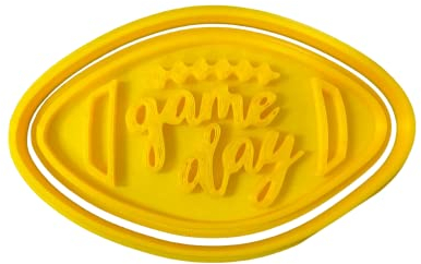 The Cookie Cutter Hub 9 cm American Football – Game Day Ausstechform und passender Präger für Kekse, Kekse, Ton, Backen, Dekoration