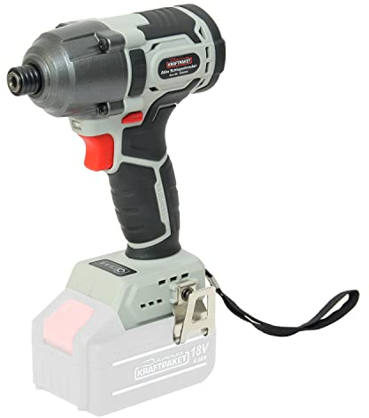 Dino KRAFTPAKET 18V-180Nm Bürstenloser Akku Schlagschrauber 1/4 Zoll Innen-Sechskant-Aufnahme mit 3-stufigem Drehkraft-Begrenzer (180Nm/140Nm/110Nm) LED-Leuchte, Motor bürstenlos Brushless