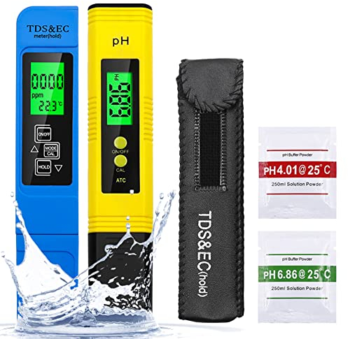 Misuratore di pH 3 in 1, tester di pH per piscina digitale, con retroilluminazione, ATC, qualità dell'acqua tester di pH TDS EC, tester di temperatura per acqua potabile, idroponica, acquari, piscina