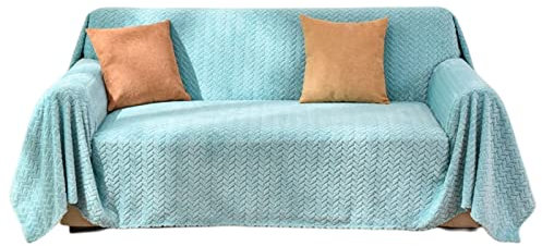 GUYIRT Samt Sofabezug, Weiche Warm Sofa Abdeckung Vielseitig Dekorativ Kuscheldecke für Wohnzimmer Schlafzimmer, Fit für Die Ganze Saison-Grün-150 x 200 cm (59 x 78 Zoll)