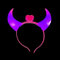 BF Souvenirs 1x LED Haarreif DEVIL in 3 Farben leuchtend Teufels-Hörner mit Herz Party Junggesellinnen Abschied Halloween Volksfest Kinder-Geburtstag Konzert Herz Teufelchen Engel (Pink)