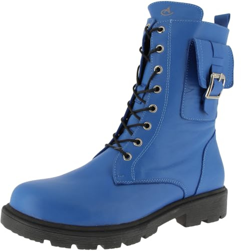 Andrea Conti Damen Stiefelette Leder Combat Boot Military Utility Tasche 1984808