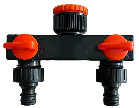 Distributore per irrigazione Presa rubinetto sdoppiatore con valvola innesto rapido adattatore da 1 Pollice (2 Vie)