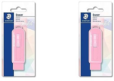 STAEDTLER Radierer in schönen Pastell-Farben, mit praktischer Kunststoffhülse, farbig sortiert, 525 PSBKPA (Packung mit 2)