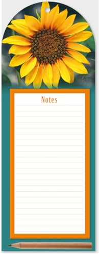 Quickdraw Magnetic Notepad Fridge Magnet Reminder Shopping List Pad To Do List Planner with Pencil (Sunflower)