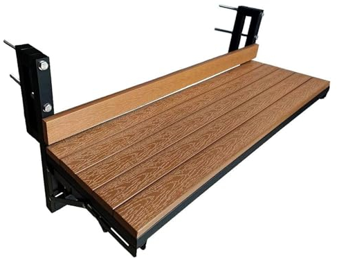 Balkongeländer Tisch, Klappbarer Schienentisch - Multifunktionaler Schienentisch für den Innen- und Außenbereich,Kleiner klappbarer platzsparender Serviertisch für den Patio Garten Veranda ( Size : 39