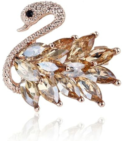 Kristall-Schwanen-Brosche für Damen und Mädchen, funkelnde Strass-Tier-Anstecknadel
