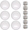 Trimming Shop 13 Inch Round Clear Glass Charger Plates with Silver Beads & Hammered Design Napkin Rings – Perfect for Wedding, Dinner Party & Table Décor.