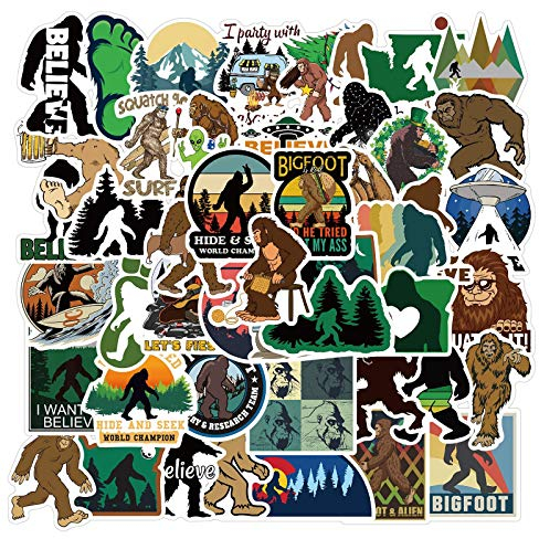 50 Stück Große Füße Wildnis Aufkleber Auto Laptop Telefon Gitarre Skateboard Motorrad Fahrrad Bigfoot Savage Stickers Set Vinyl Wasserdicht Aesthetic Aufkleber für Jugendliche Kinder Erwachsene