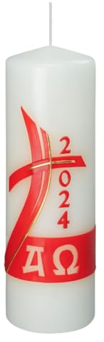 Wiedemann Kerzen Osterkerze 185 x Ø 60 mm mit aktueller Jahreszahl 2025