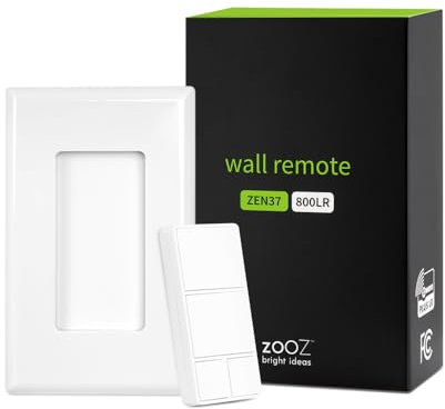 ZOOZ Télécommande murale longue portée Z-Wave série 800 et contrôleur de scène ZEN37 (alimenté par piles), blanc | Hub Z-Wave requis