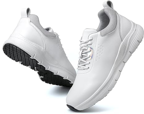 XYHAOAI Kochschuhe Küche Arbeitsschuhe Koch Schuhe rutschfeste Wasserfeste Herren und Damen Berufsschuh,Weiß,38 EU