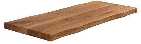 SAM Holzplatte Gerda 100x40 cm, Eichenholz massiv 40mm Natur, Tischplattte geölt, Holzplatte für Schreibtisch/Beistelltisch/Couchtisch/Esstisch