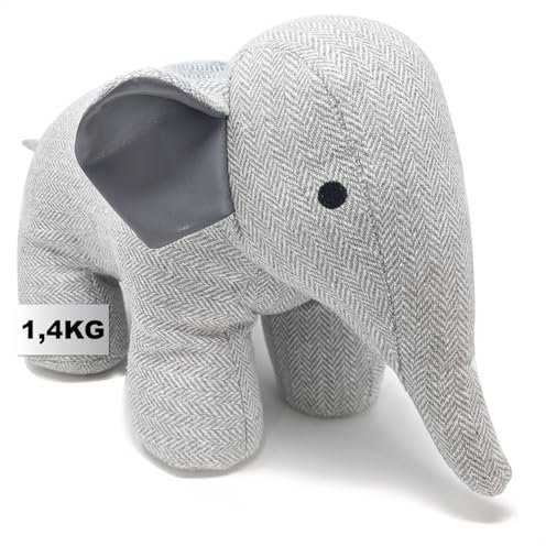 COM-FOUR® Doorstop - Heavy Door Holder in a Cute Elephant Design - Functional Home Accessory - Window Stopper Ideal for drafts - Brake Block 1.4 kg for Windows and Doors
