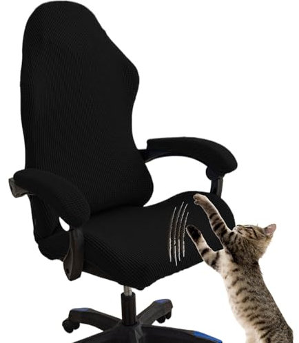 Gaming Stuhl Bezug 4 Stück Stuhlhussen Für Gamer Stühle Gamingstuhl-Bezüge Kratzfest Stuhl Bezug Bürostuhl Drehstuhl Bezug Mit Armlehnen Sessel Überzug Dehnbare Stuhl Bezüge Für Computer-Spielstuhl(E)